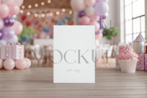 Girl's Birthday Invite Mockup
