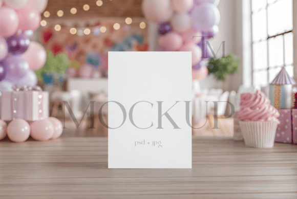 Girl's Birthday Invite Mockup