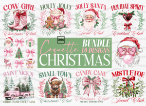 Girly Coquette Retro Christmas Bundle