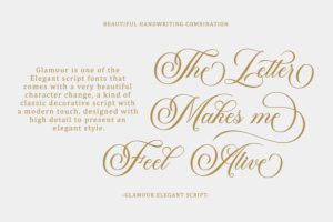 Alternative view of Glamour Font