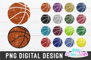 Glitter Basketball PNG Bundle