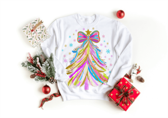 Alternative view of Glitter Brushstroke Christmas Tree PNG