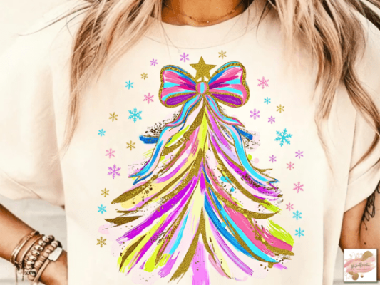Glitter Brushstroke Christmas Tree PNG