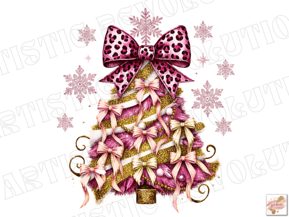 Glitter Coquette Christmas Tree Png - Image 2
