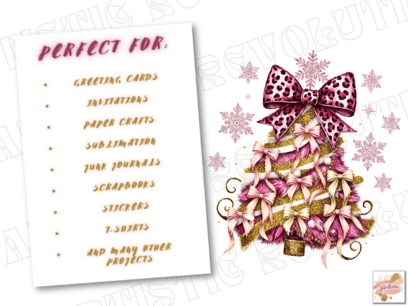 Glitter Coquette Christmas Tree Png - Image 6