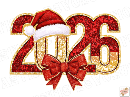 Glitter Happy New Year 2026 Png