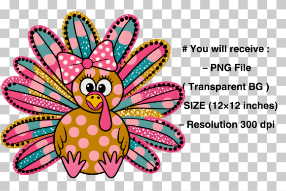 Glitter Turkey Thanksgiving Png - Image 2
