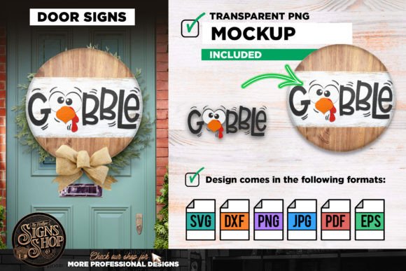Gobble | Thanksgiving SVG Door Sign - Image 3