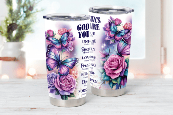 God Says You Are Butterfly Tumbler PNG - Image 2