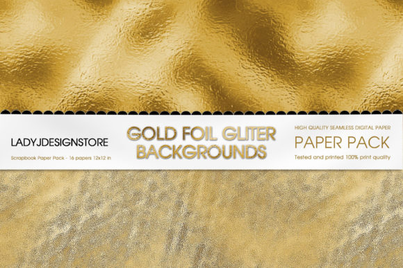 Gold Foil Glitter Digital Paper - Image 2