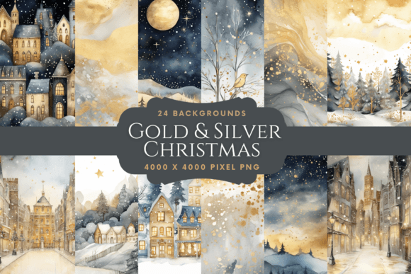 Gold & Silver Christmas Backgrounds
