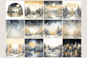 Alternative view of Gold & Silver Christmas Backgrounds