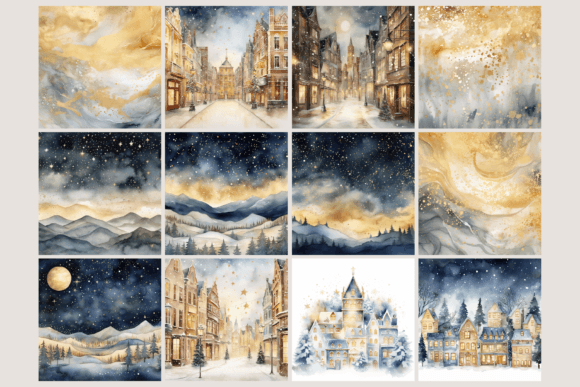 Gold & Silver Christmas Backgrounds - Image 3