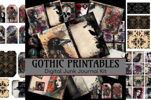 Goth Digital Junk Journal Kit