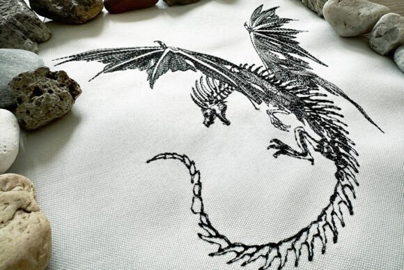 Gothic Dragon Machine Embroidery Design - Image 3