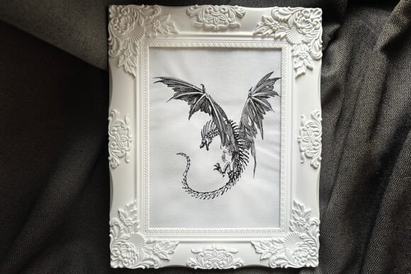 Gothic Dragon Machine Embroidery Design - Image 5