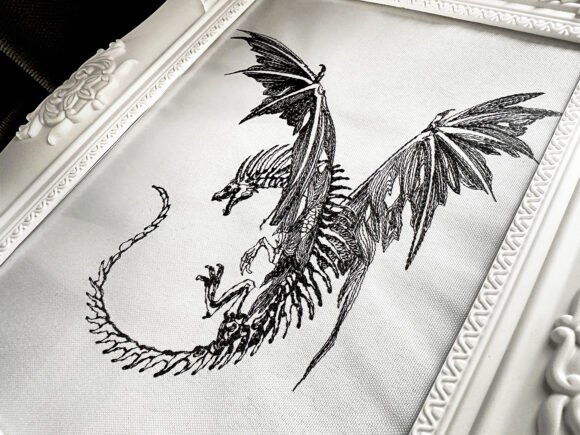 Gothic Dragon Machine Embroidery Design - Image 6