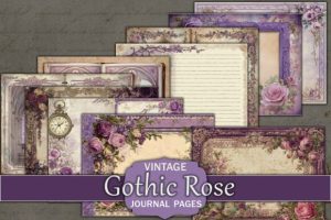 Gothic Roses Blank Junk Journal Page