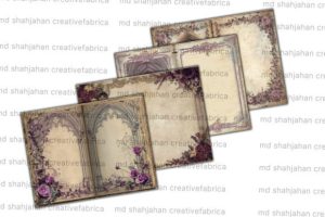 Alternative view of Gothic Roses Blank Junk Journal Page