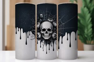 Alternative view of Gothic Skull Floral Tumbler Wrap