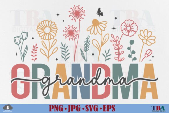 Grandma SVG, Boho Floral Grandma Flower