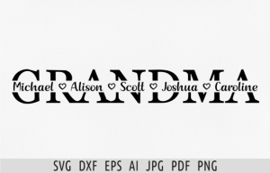 Grandma Svg Mothers Day Split Monogram