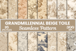 Grandmillennial Digital Toile Pattern
