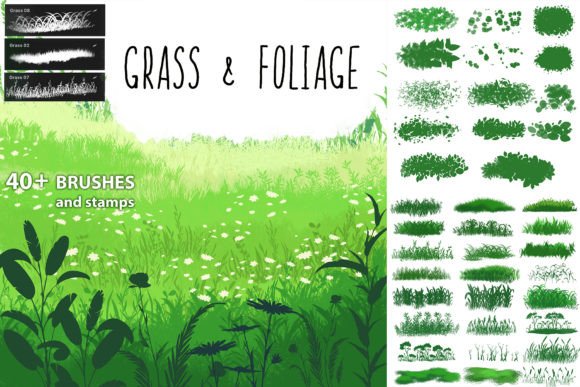 Grass & Foliage Brushes - Procreate