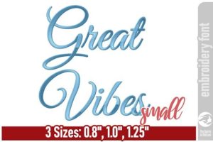 Great Vibes Script Embroidery Font