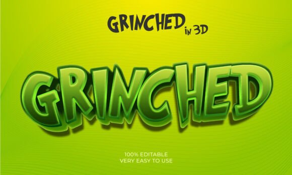Grinch Font in 3D, Christmas Alphabet