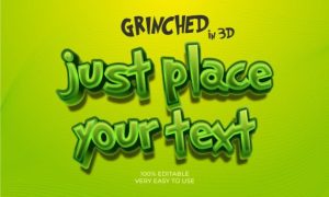 Alternative view of Grinch Font in 3D, Christmas Alphabet