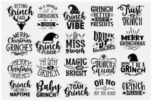 Alternative view of Grinch SVG Bundle