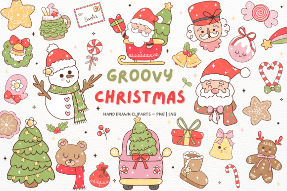 Groovy Christmas Clipart