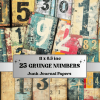 Grunge Numbers Junk Journal Paper