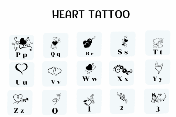 Heart Tattoo Font - Image 3
