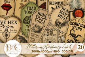 Halloween Apothecary Labels Clipart PNG