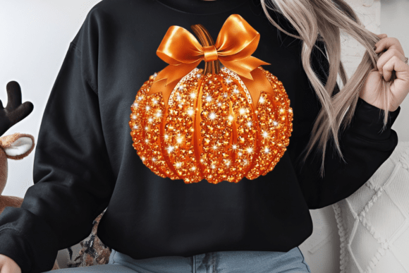 Halloween Disco Glitter Pumpkin PNG - Image 6