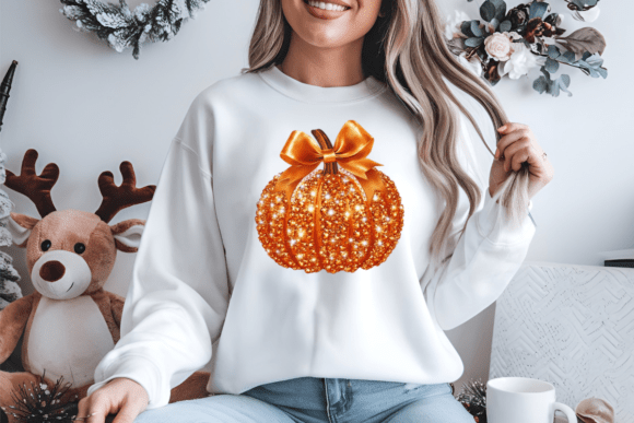 Halloween Disco Glitter Pumpkin PNG - Image 9