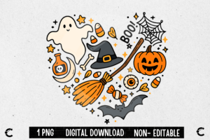 Halloween Doodles Heart Cute Halloween