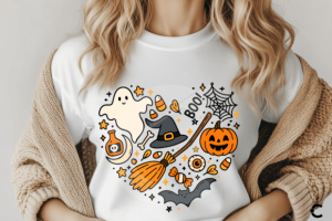 Alternative view of Halloween Doodles Heart Cute Halloween