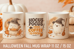 Halloween Fall Mug Wrap Hocus Pocus