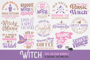Halloween Witch SVG PNG Bundle