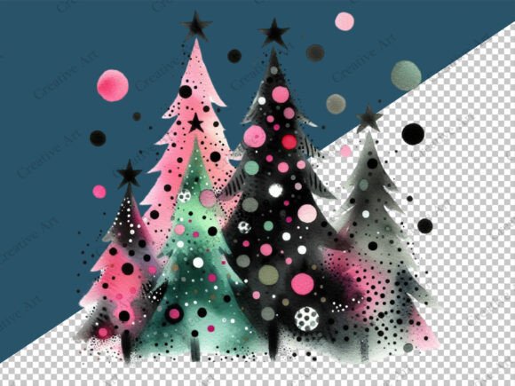 Hand Drawn Christmas Tree Png - Image 6