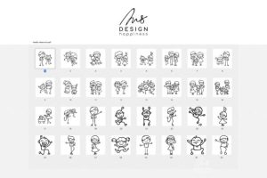 Alternative view of Hand Drawn Happy Big Family SVG Clipart
