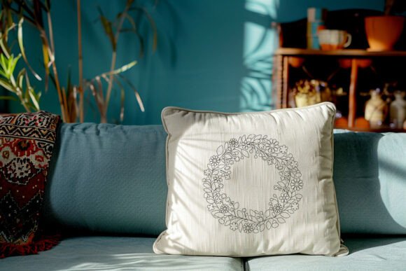 Hand Embroidery Floral Wedding Wreath - Image 3