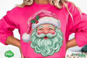 Hand-painted Retro Santa Christmas Png