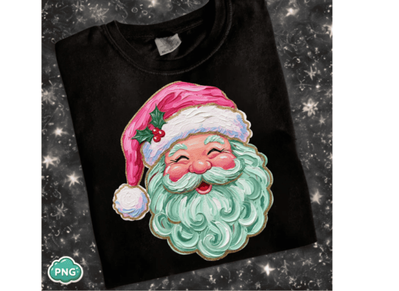 Hand-painted Retro Santa Christmas Png - Image 4
