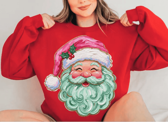 Hand-painted Retro Santa Christmas Png - Image 5