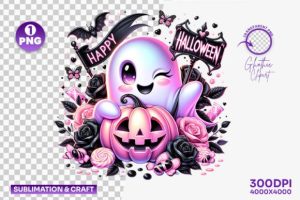 Happy Halloween Cute Ghost Clipart PNG