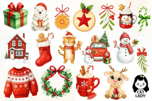 Happy Holidays Christmas Clipart Bundle - Image 2